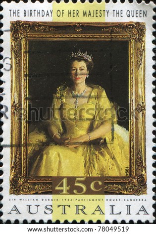 AUSTRALIA - CIRCA 1994: A stamp printed in Australia shows Queen Elizabeth II in crown, circa 1994