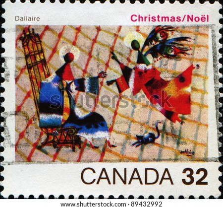 CANADA - CIRCA 1984: A post stamp printed in Canada shows a painting \