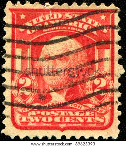 UNITED STATES OF AMERICA - CIRCA 1903: A stamp printed in the USA shows image of President George Washington, circa 1903