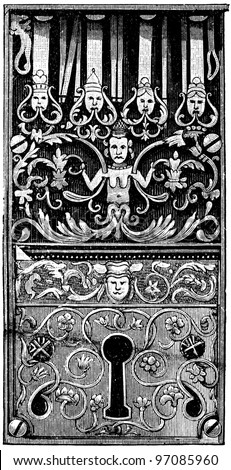 door lock, France, 18th century - an illustration to article \
