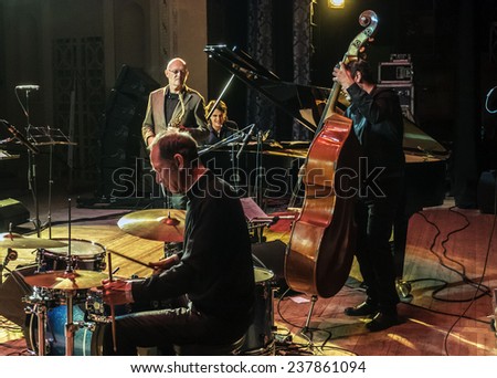 KIEV, UKRAINE - December 13, 2014: Steve Houben Quartet performs in Kiev. International jazz festival Jazz Bez held in capital of Ukraine.