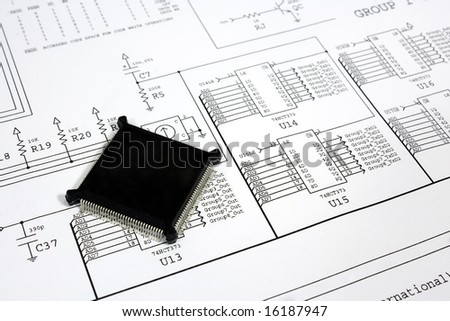 CPU chip on the circuit diagram
