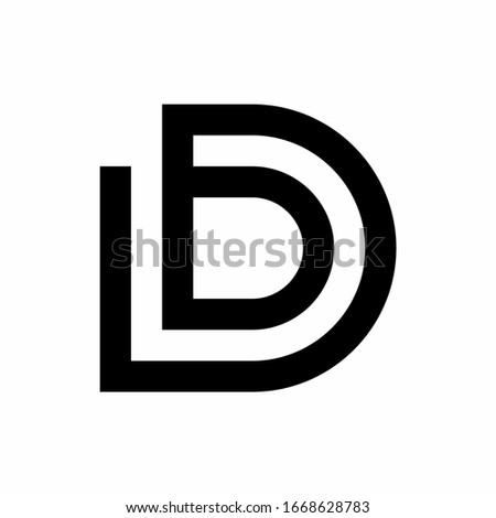 DB D B letter logo design vector icone