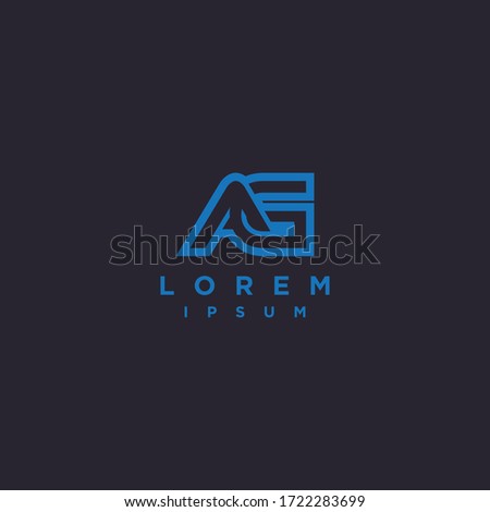 Letter AG GA  Logo design vector template. Luxury Fashion Technology Finance Typeface Logotype. Font concept icon design template elements.