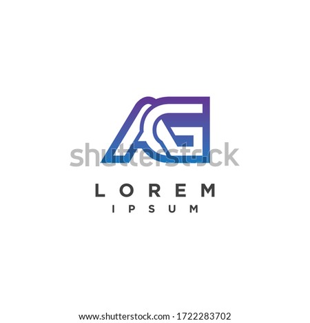 Letter AG GA  Logo design vector template. Luxury Fashion Technology Finance Typeface Logotype. Font concept icon design template elements.