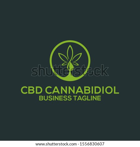 CBD Hemp Oil.Marijuana leaf. Medical cannabis. Cannabis extract. Icon product label and logo graphic template. Isolated vector illustration