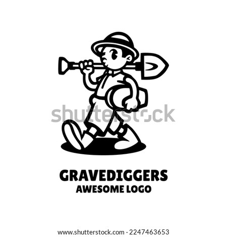 Illustration vector graphic of Gravedigger, good for logo design