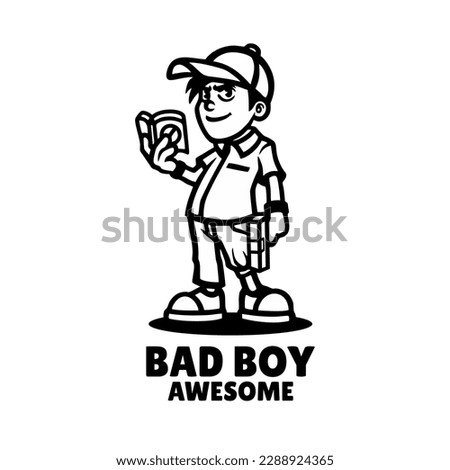 Illustration vector graphic of Bad Boy Logo, good for logo design
