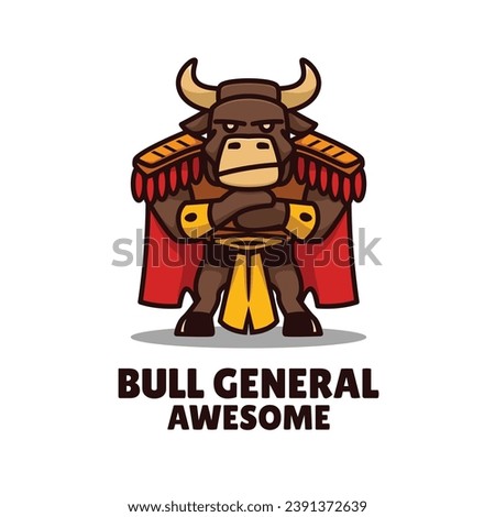 Illustration vector graphic of Bull General, good for logo design