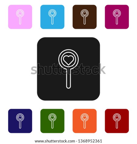 Nine styles flat rectangle illustration Diagnostics. Magnify vector icon