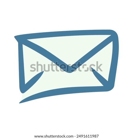 Mailbox, Invitation, E-mail, Close-up of a Blue and White Envelope Icon