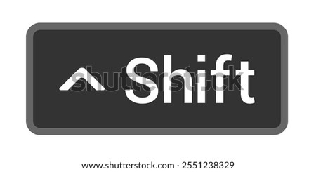  Clean icon of the Shift key, perfect for tutorials, software documentation, or keyboard layouts.