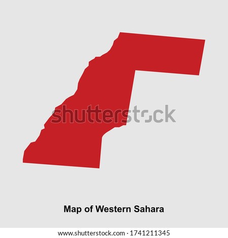 Map of Western Sahara isolated vector illustration