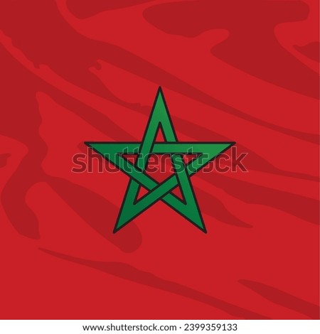 The Flag of the Kingdom of Morocco 