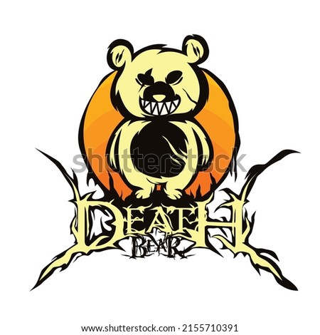 teddy Bear death metal illustration. horror art, t-shirt design, printing design