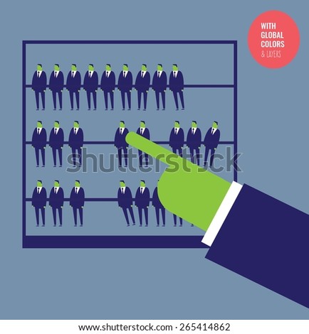 Businessman calculating with a abacus made with businessmen. Vector illustration Eps10 file. Global colors&layers.