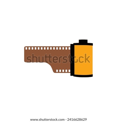 Color Camera Film Roll Shape Design Vector