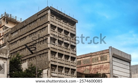 Similar – Foto Bild Ruine eines Hochhauses und Straßenbeleuchtung