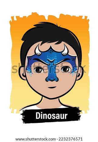 Face-Painting Creative Card Menu Design- Dinosaur