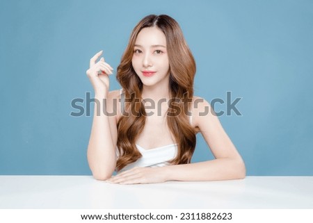 Image, Stock Photo woman with face mask standing on moving escalator