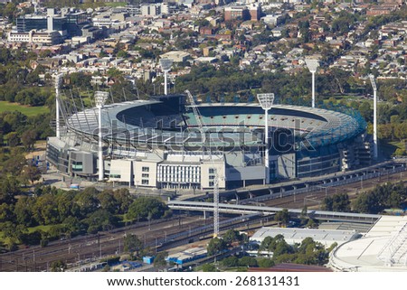 Melbourne, Australia - 8 April,2015: Aerial View of Melbourne Cricket Ground, Australian Cricket Stadium during daytime