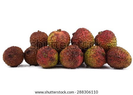 Ripe litchi fruits. Chinese delicacy.