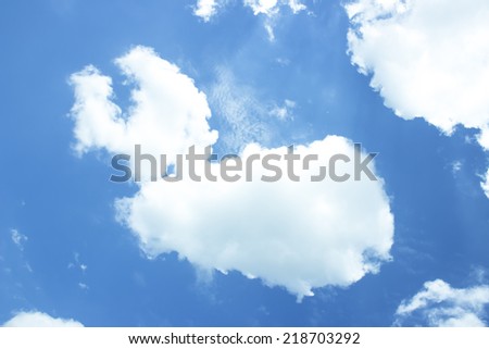 blue sky with Cloud Shaped Buffalo