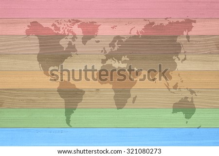 world map vintage pattern Wood plank brown texture background