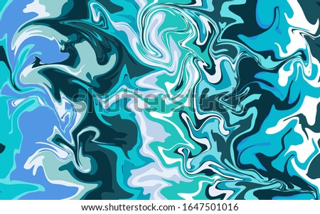 Marble texture banner. Blue strokes of paint wave. Fluid texture. Stains, splash, water, ocean, sea, line, river, tie dye ornament. Hand drawn vector stock illustration for backgrounds, holidays, card