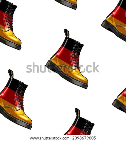 pattern boots german flag pattern white background, t-shirt design, dr martens, vintage, classic, life style, 90s, male, female Stock fotó © 