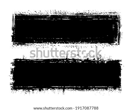 Vector grunge distressed black banners.