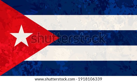 Flag of Cuba with splashes.