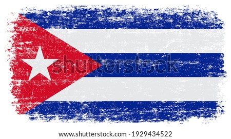 Old vintage flag of Cuba.