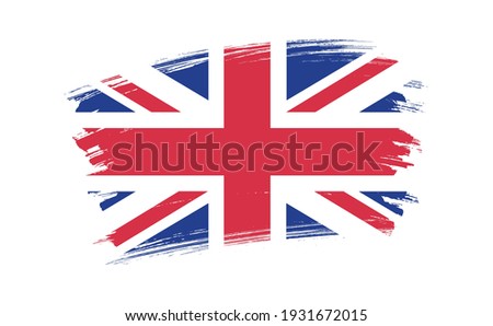 Grunge United Kingdom flag.Brush stroke UK flag.