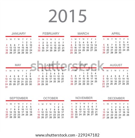simple calendar 2015