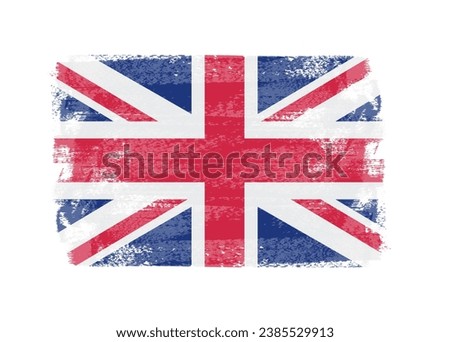 United Kingdom watercolor paint brush flag.