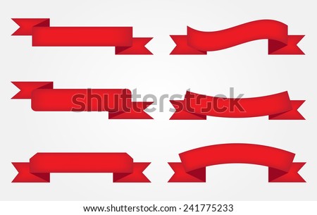 Red Ribbon Banner Set.Vector Illustration. - 241775233 : Shutterstock