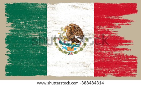 Grunge flag of Mexico.Vector flag of Mexico.