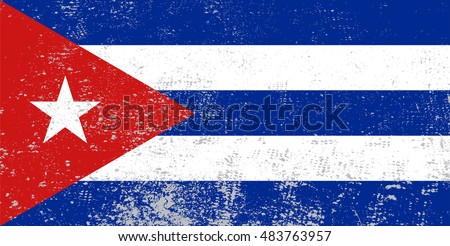 Grunge Cuba flag.Vector template.