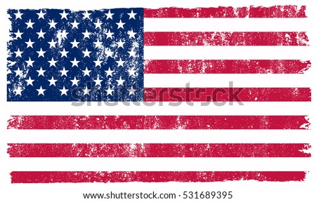 Grunge USA flag.Vintage American flag.Vector.