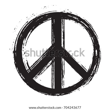 Grunge peace sign.Vector dirty peace symbol.