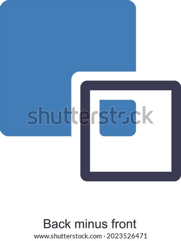 Back Minus Front or Editing Tools Icon Concept