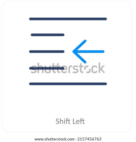 Shift Left And Left Icon Concept