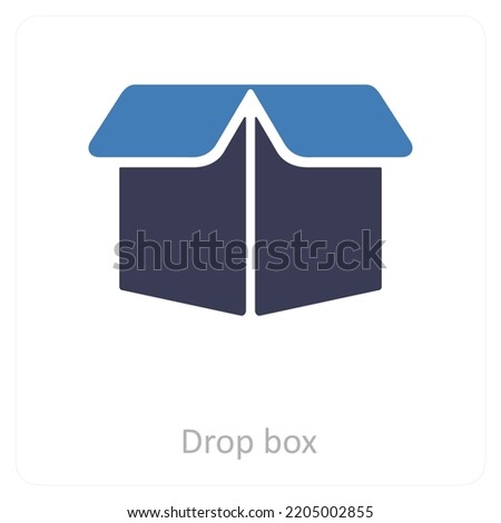 Drop Box And Box icon concept
