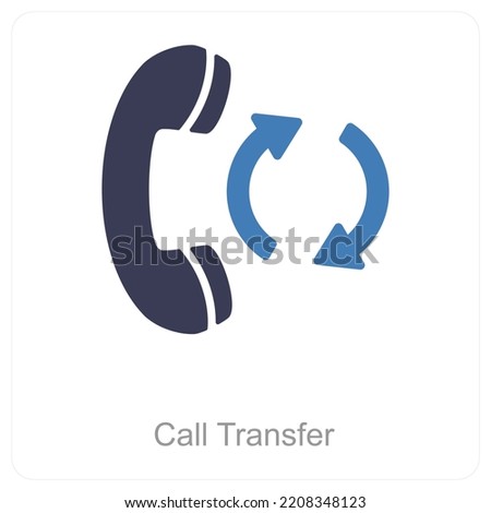 Call Transfer And Synchronization icon concept