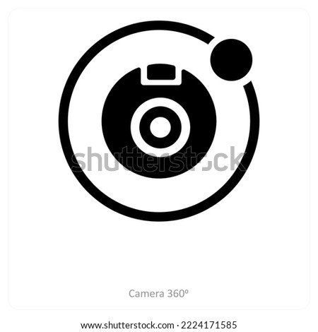 Camera 360 and rotate icon concept