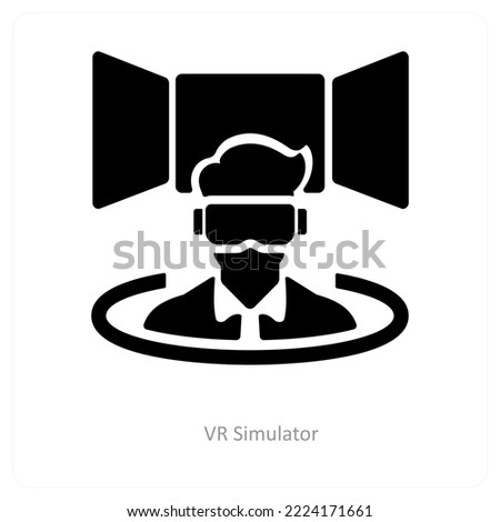 VR Simulator and oculus icon concept