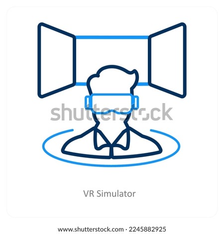 VR Simulator and oculus icon concept