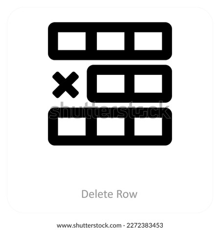 delete row and delete icon concept