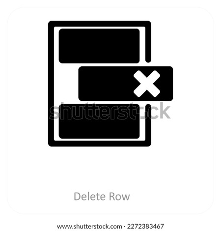 Delete Row And Remove Icon Concept